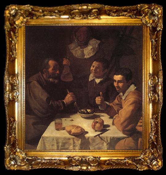 framed  VELAZQUEZ, Diego Rodriguez de Silva y Three Men at a Table, ta009-2